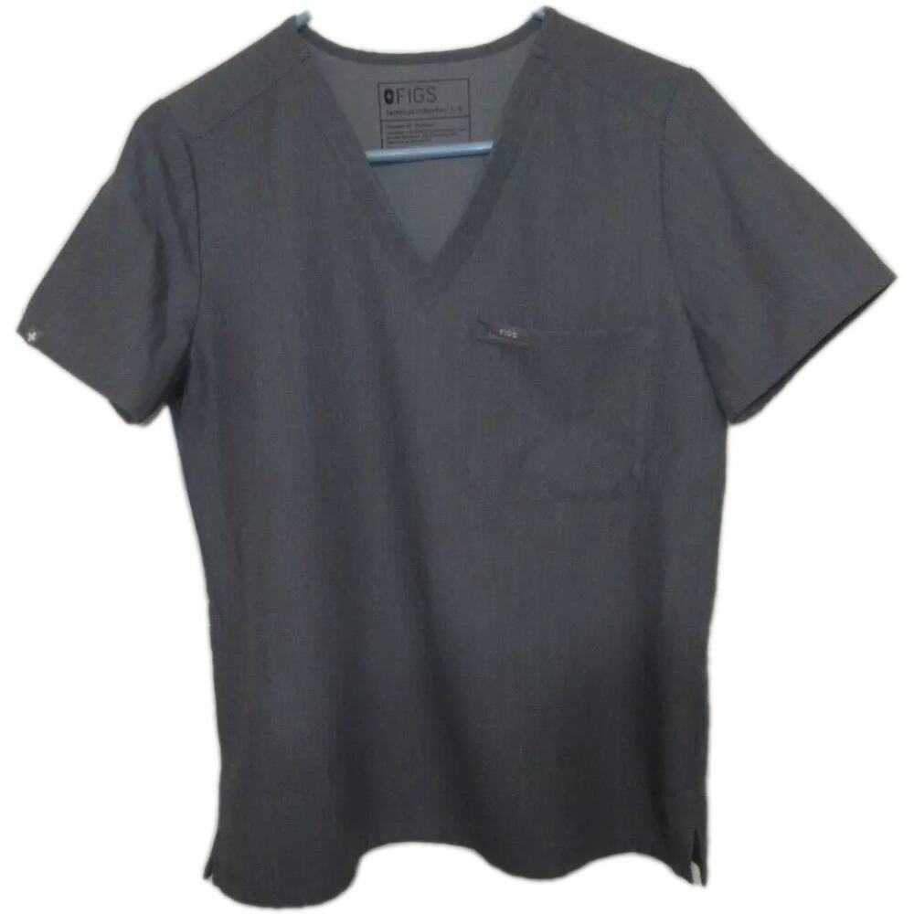 Figs Woman’s Graphite Gray Technical Collection Scrub Top Shirt Size Small